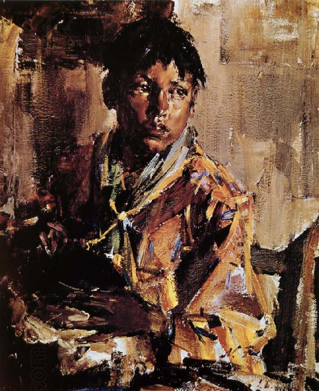 Nikolay Fechin The Indian boy holding the kettle oil painting picture